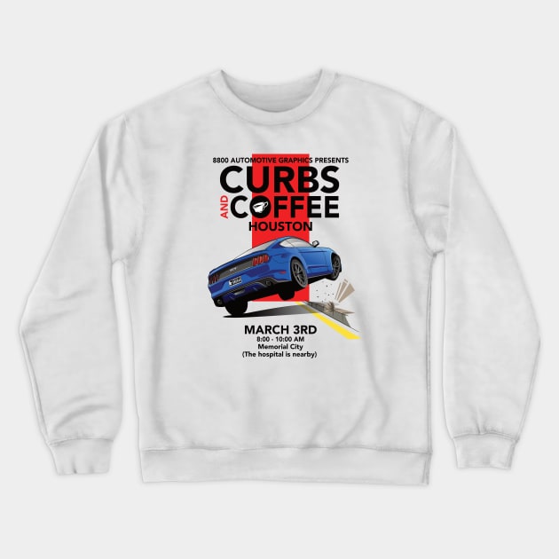 Ford Mustang Curbs And Coffee Crewneck Sweatshirt by 8800ag